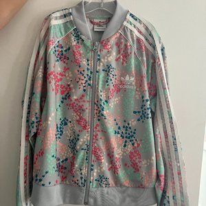 Floral Adidas Track Jacket | Adidas | Size Large Child | Size 13/14 years old